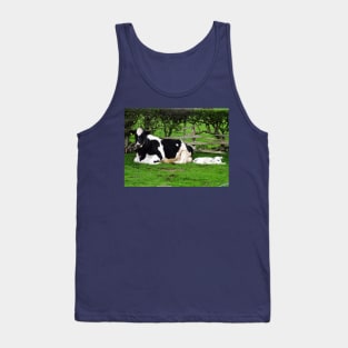 Mum Friesian Cow And Newborn Calf Tank Top